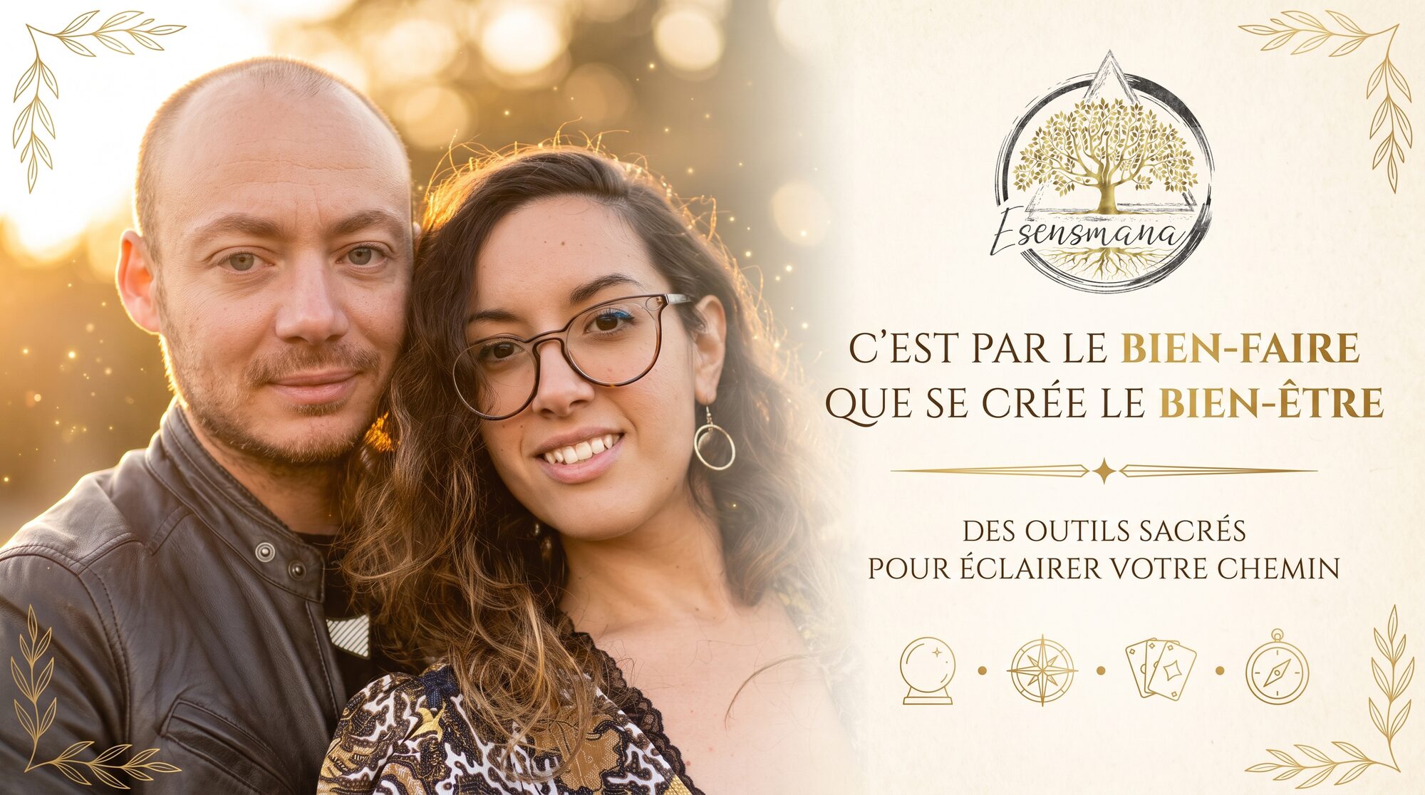 Tifany et Jonathan, fondateurs d'Esensmana : des outils sacres pour eclairer votre chemin