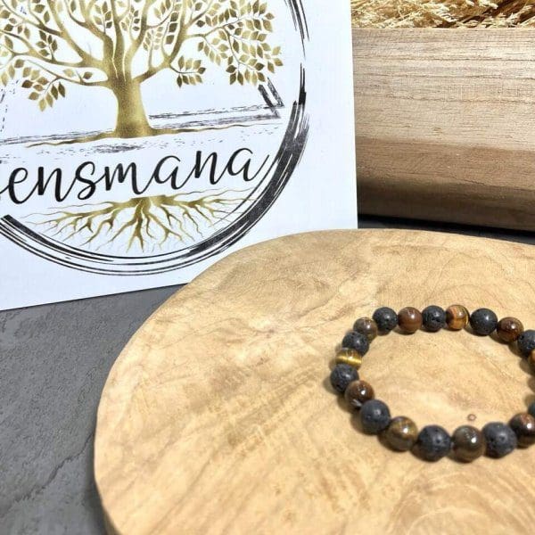 bracelet homme pierre noire
