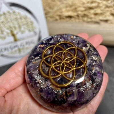 orgonite dome amethyste graine de vie