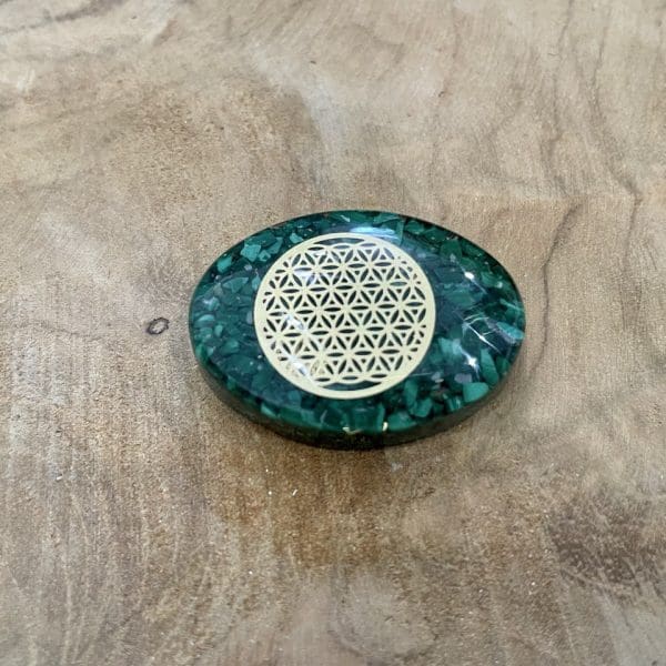 organe de poche fleur de vie malachite