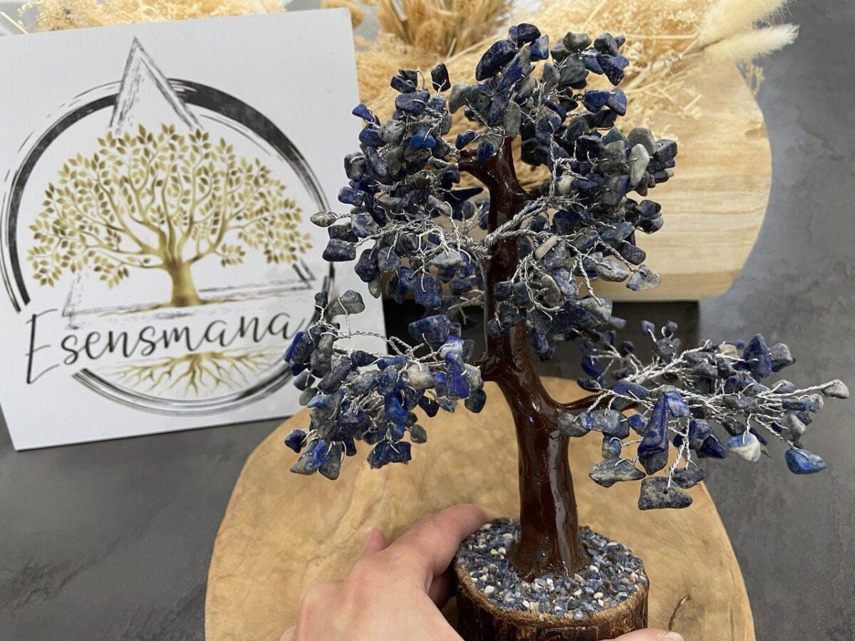 Arbre de vie en cristaux, Lapis-Lazuli, 25 cm (500 pierres) - Esensmana