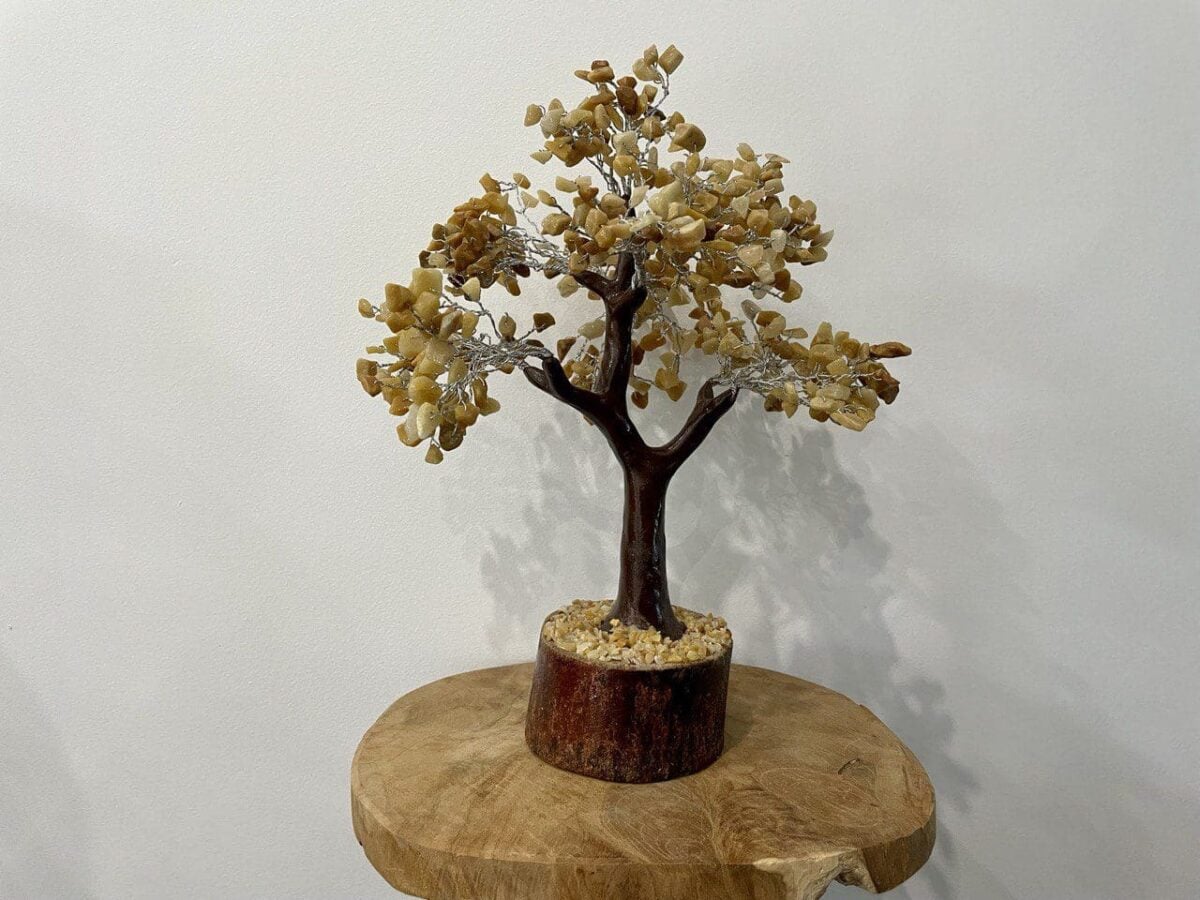 Arbre de vie en cristaux, Aventurine jaune, 25 cm (500 pierres) - Esensmana