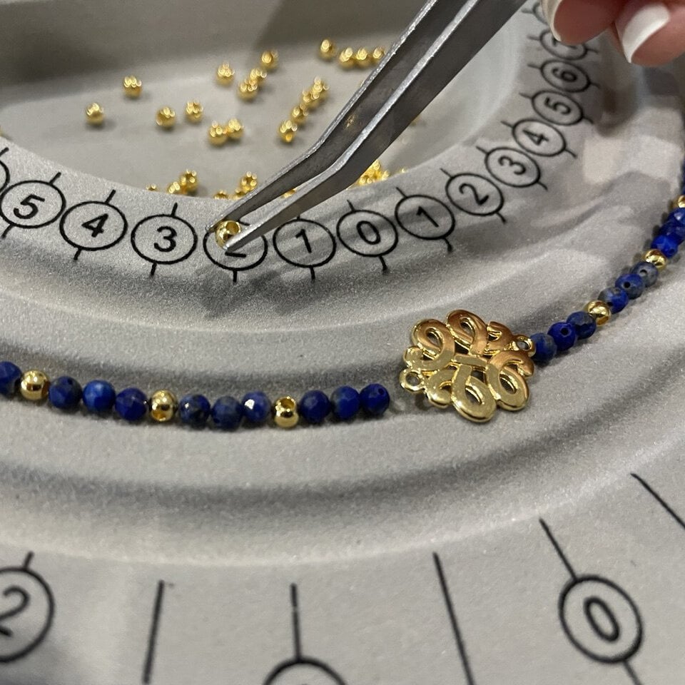 Mala en Améthyste, Lépidolite et Angel Aura, fait main
